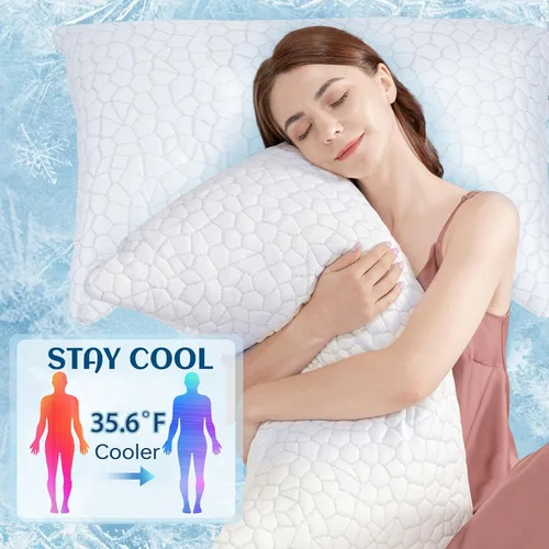 Miniatura 6 de Almohadas para dormir de lado para adultos, almohada cervical para dormir de lado, almohada refrescante con diseño ergonómico, almohadas ajustables