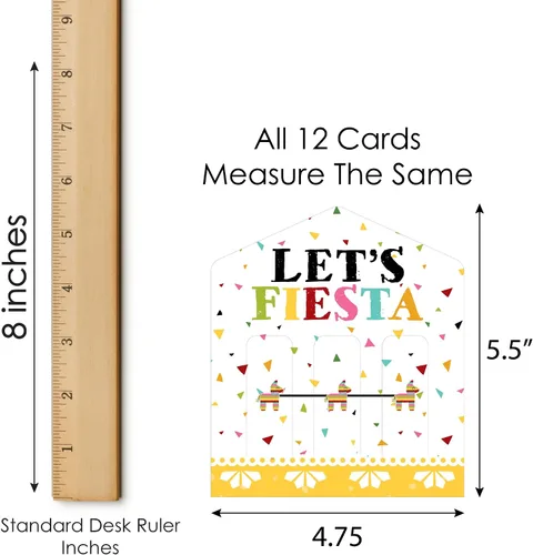 Miniatura 5 de Big Dot of Happiness Let's Fiesta - Juego de 12 tarjetas de pepinillo para fiesta mexicana, pestañas 3 en una fila