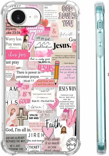 Miniatura 27 de Funda para Celular con Versículos de la Biblia, Colocación de Citas Cristianas de Jesús, Diseño Collage, Funda Protectora Suave de TPU de Moda