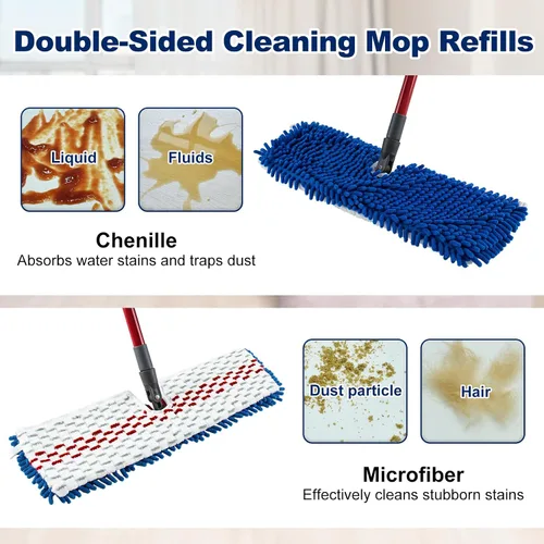 Miniatura 4 de Paquete de 4 cabezales de repuesto para trapeador Ocedar Hardwood Floor'n More 3-Action Flip Mop, repuestos de cabezales de trapeador para uso seco