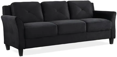 Miniatura 3 de Home Square Juego de sofá y sofá de 2 piezas para sala de estar en negro