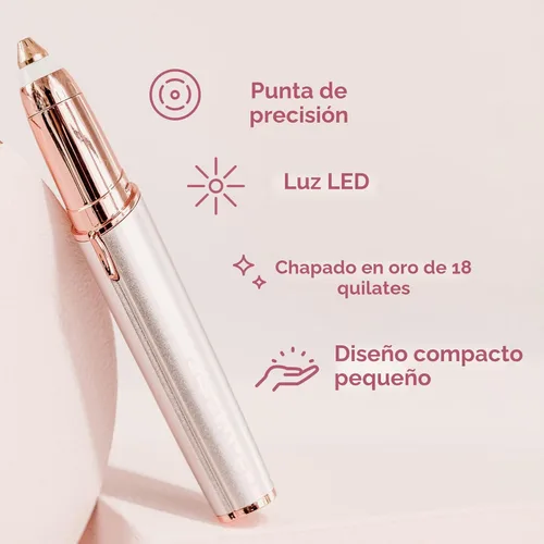 Miniatura 2 de Finishing Touch Flawless Brows - Depiladora de cejas eléctrica para mujer con luz LED para eliminación instantánea y sin dolor del vello facial Rosa