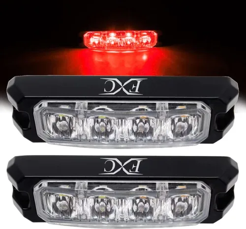 Miniatura 9 de Purishion - Luz estroboscópica con 4 luces LED color ámbar, impermeable, para barra de precaución, 10 patrones intermitentes, apto para automóvil