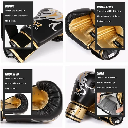 Miniatura 5 de Wesing - Guantes de boxeo para mujer, guantes de entrenamiento de boxeo de 10 onzas, guantes de boxeo para saco de boxeo, kickboxing, Muay Thai, MMA