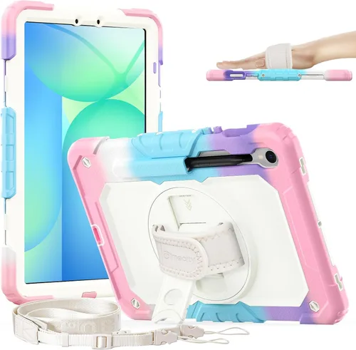 Miniatura 13 de Timecity - Funda protectora resistente para Samsung Galaxy Tab S10 Lite, S10 FE, S9 FE 5G, S9, 10.9 y 11 pulgadas, con protector de pantalla, Negro