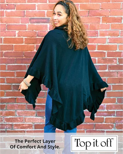 Miniatura 4 de Top It Off Ava - Chal triangular para mujer, hecho de 100% algodón natural, bufanda envolvente de moda