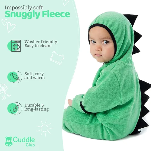 Miniatura 2 de Enterizo de vellón para bebé rómper con capucha para niño de una sola pieza, ropa de exterior, chaqueta