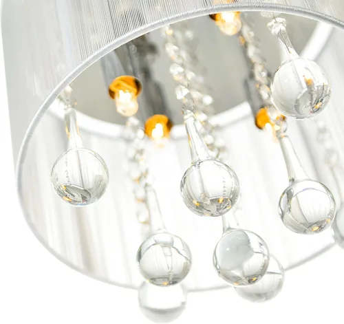 Miniatura 6 de CWI Lighting Water Drop - Marco cromado de montaje empotrado de 10 pulgadas y pantalla blanca con gotas de cristal