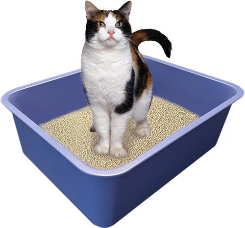 Caja de arena de acero inoxidable para gatos, caja de arena metálica de alta cara, bandeja abierta extragrande, a prueba de óxido, antiadherente,