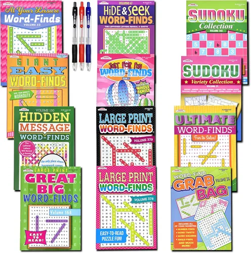 Paquete de 12 libros de Sudoku más de 950 unidades, rompecabezas de Sudoku para adultos, rompecabezas grande de búsqueda de palabras para adultos,