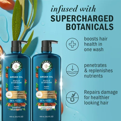 Miniatura 2 de Herbal Essences Juego de champú y acondicionador reparador de aceite de argán, hidrata y suaviza, sin parabenos, seguro para el color, pH
