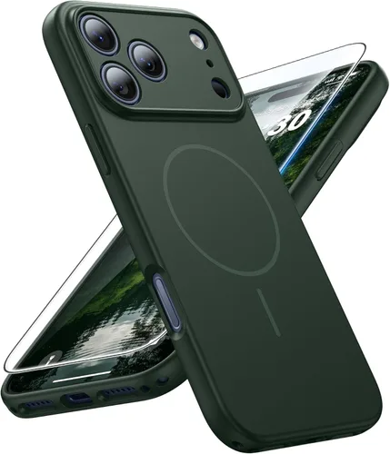 Miniatura 13 de FNTCASE Funda para iPhone 14 Pro Max color azul: [compatible con Magsafe] Funda magnética mate sólida con [protección completa de la cámara]