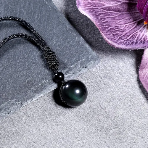 Miniatura 5 de Jovivi Juego de 3 collares de piedra de cristal curativo para hombres y mujeres, amatista natural, obsidiana negra, ojo de tigre, piedras preciosas