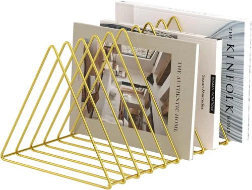 Miniatura 13 de Urban Deco Organizador de escritorio triangular, soporte para revistero de alambre de metal, 10 secciones, organizador de carpetas de archivos