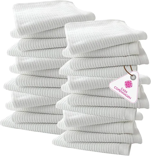 Miniatura 49 de CASA COPENHAGEN Juego de 6 toallas de palomitas de maíz, color azul polvoriento, 21.16 oz/m², 2 toallas de baño, 2 toallas de mano y 2 toallas