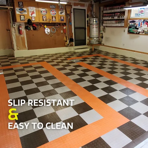 Miniatura 4 de Big Floors RaceDeck - Azulejos de garaje, suelo de garaje entrelazado, baldosa modular de copolímero antideslizante de alta resistencia, fácil