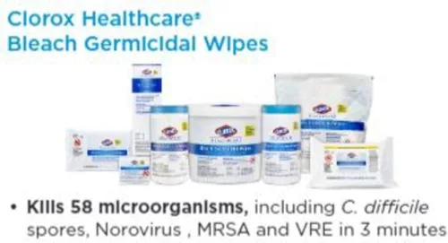 Miniatura 6 de Clorox Healthcare Bleach Toallitas germicidas, 6 x 5 pulgadas, recipiente de 150 unidades (el paquete puede variar)