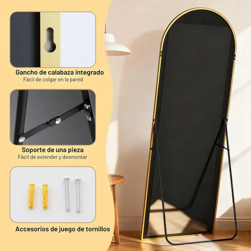 Miniatura 5 de Simple Deluxe Espejo arqueado de longitud completa, espejos grandes de piso de 71 x 26 pulgadas, para pared, puerta, dormitorio, baño, sala de estar