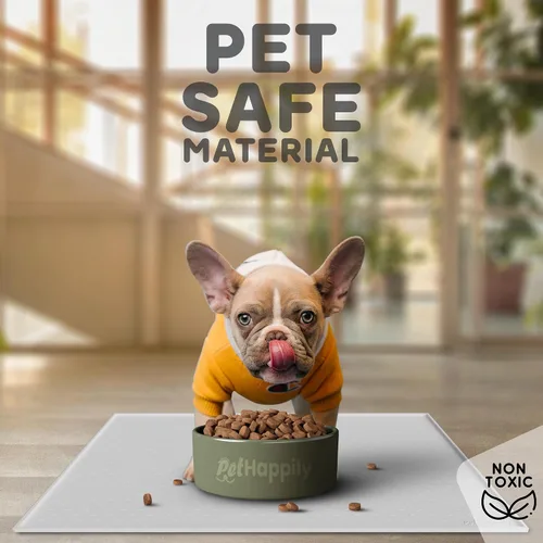 Miniatura 3 de Tapete para comida de perro y gato, bordes elevados para evitar derrames de comida y agua, impermeable, protege el piso, fácil de limpiar, de Mist