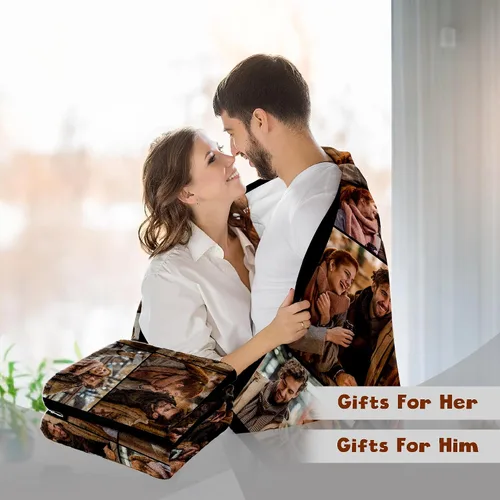 Miniatura 3 de Regalos personalizados para el día de San Valentín para novia, cobijas personalizadas para novio y novia con texto de fotos, regalos personalizados