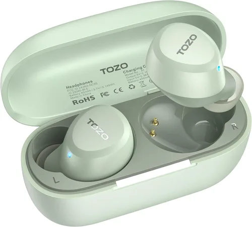 Miniatura 13 de TOZO Auriculares inalámbricos A1 Bluetooth 5.3 de peso ligero en el oído IPX5 Auriculares impermeables 2 micrófonos para llamadas AI, auriculares