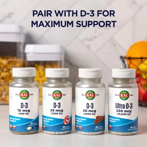 Miniatura 6 de KAL Citrato de calcio 1000 mg, suplementos de calcio para mujeres y hombres, salud ósea, dientes, apoyo del sistema nervioso, muscular