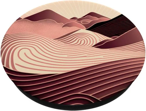 Miniatura 2 de Chic Boho Mountains Peaks Sunset Nature Landscape Brown PopSockets intercambiables PopGrip