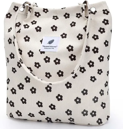 Miniatura 97 de Ayieyill - Bolsa de pana para mujer y niña, con correa de lona para colgar al hombro, bolsa con bolsillo