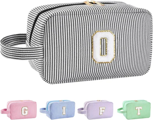 Miniatura 87 de Regalos personalizados para mujeres, bolsa de maquillaje con inicial, bolsa de maquillaje de viaje, bolsa de cosméticos, bolsa de artículos