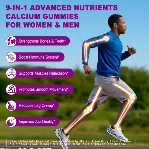 Miniatura 5 de Gomitas de citrato de calcio de 1200 mg, vitamina D3 K2, omega-3, magnesio, zinc, boro, manganeso, cobre, 600 mg suplementos de calcio para mujeres