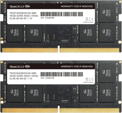 Miniatura 9 de TEAMGROUP Elite SODIMM DDR5 32 GB 5600 MHz (PC5-44800) CL46 Módulo de memoria de portátil Ram sin ECC no tamponado 1.1V de 262 pines - Canal dual