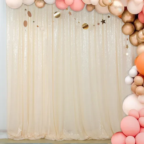 Miniatura 34 de ShinyBeauty PHOTOBOOTH - Fondo de tela de lentejuelas, telón de fondo de boda, telón de fondo óxido, cortinas de lentejuelas, cortinas de Negro