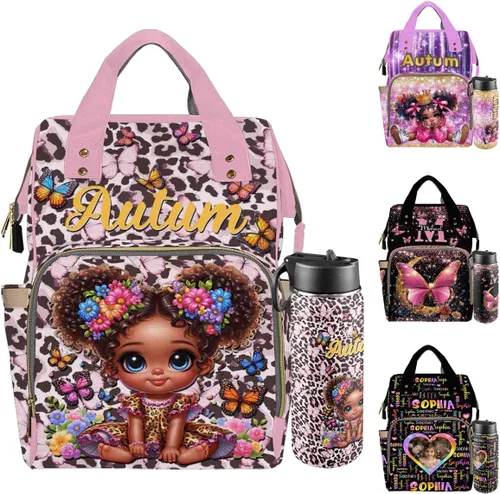 Miniatura 12 de Mochilas personalizadas con nombre personalizado para bebé, bolsa de pañales con monograma con bolsillos térmicos para adultos y niños, impermeable