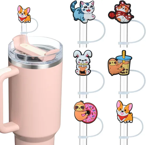 Miniatura 9 de Tapa superior de pajita de silicona de Navidad para vaso Stanley Cup de 30 y 40 oz, accesorios para termos, tapas de cubierta a prueba de polvo