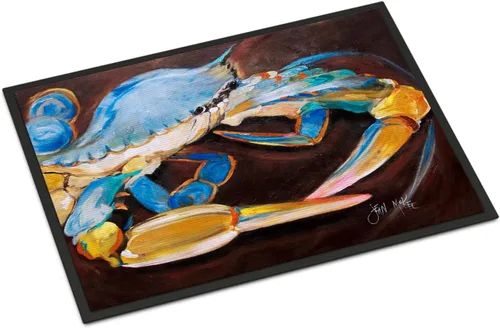 Miniatura 271 de Caroline's Treasures JMK1017JMAT - Tapete de caza de rana garza azul, 24 x 36 pulgadas, tapete para puerta delantera, interior y exterior