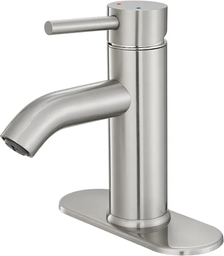 Miniatura 8 de VOTON Grifo de baño moderno cromado con una sola manija un agujero grifo de lavabo comercial lavatorio grifo de lavabo de tocador con mangueras