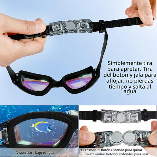 Miniatura 5 de EWPJDK Gafas de natación – Paquete de 2 gafas de natación antivaho sin fugas para adultos, mujeres y hombres Aqua & Bright Rose