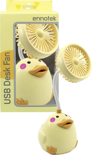 Bonito ventilador de escritorio de pato amarillo con soporte para bolígrafo, ventilador de animales, decoración de pato para oficina, accesorios