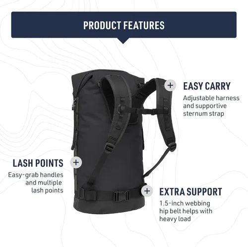 Miniatura 4 de Sea to Summit Big River Dry Mochila con arnés ajustable, 30 litros, color negro azabache