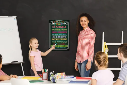 Miniatura 4 de FaCraft Póster en español para decoraciones de aula, póster motivacional en español para jardín de infantes, escuela primaria, escuela secundaria