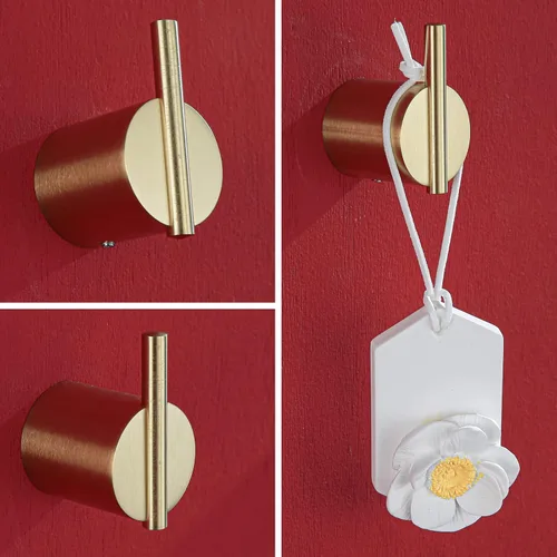 Miniatura 8 de RANDOM Gancho de toalla de oro cepillado, ganchos dorados para pared, ganchos de acero inoxidable 304 para toallas de baño, cocina, moderno gancho