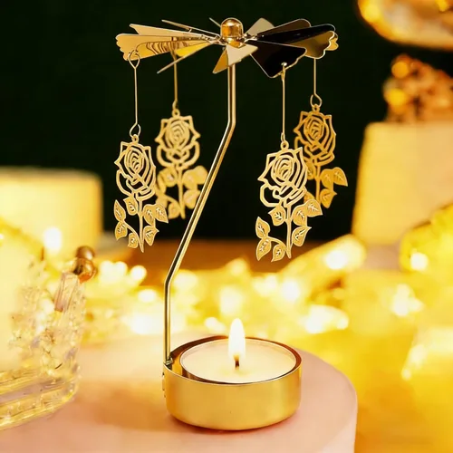 Miniatura 13 de Portavelas giratorio, portavelas giratorio con carrusel, regalo de cumpleaños único para mujeres, mamá, hermana, amigos, Navidad, día de San