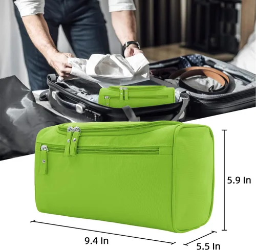 Miniatura 5 de Neceser de gran capacidad para mujeres y hombres, bolsa de aseo de capacidad media, Verde, M, Neceser para hombre