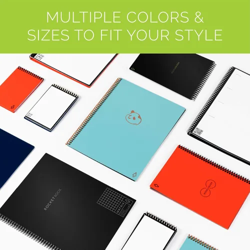Miniatura 7 de Rocketbook Matrix Smart - Cuaderno de papel cuadriculado reutilizable, conectado digitalmente, cuaderno isométrico, tamaño carta 8.5 x 11, gris