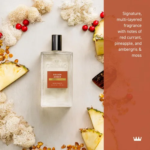 Miniatura 2 de Cremo Colonia para hombres - Espray de colonia Golden Amber para hombre, una combinación de grosella roja, piña, ámbar gris y musgo, fragancias