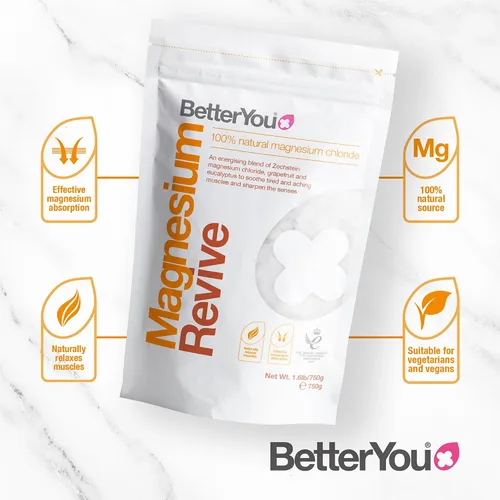 Miniatura 3 de BetterYou Magnesium Revive Bath Flakes - Sales de baño con magnesio - Pomelo energizante y eucalipto - Calmante muscular y salud de la piel - 1.6