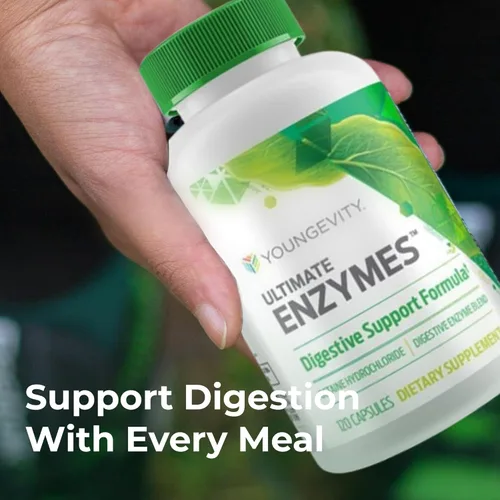 Miniatura 6 de Youngevity Ultimate Enzymes - Enzimas múltiples para digestión, gases y alivio de la hinchazón - Betaína HCl, Bis de Buey, Pancreatina 10X, Papaína
