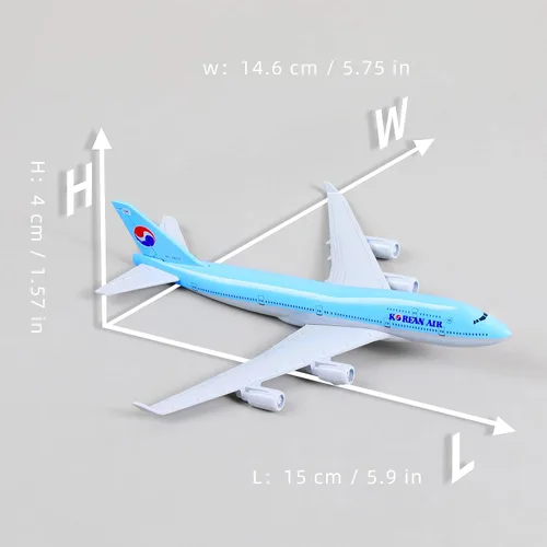 Miniatura 2 de 747 Kit de Modelo de Avión Coreano-1/400 Modelo de Aviones de Metal Fundido a Presión con Soporte (6 pulgadas) Avión Boeing 747 Regalos