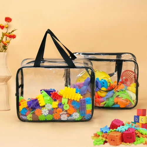 Miniatura 3 de Bolsas de almacenamiento de juguetes extra grandes de 12.6 x 9.25 x 6.9 pulgadas, 6 paquetes de bolsas organizadoras de juguetes transparentes
