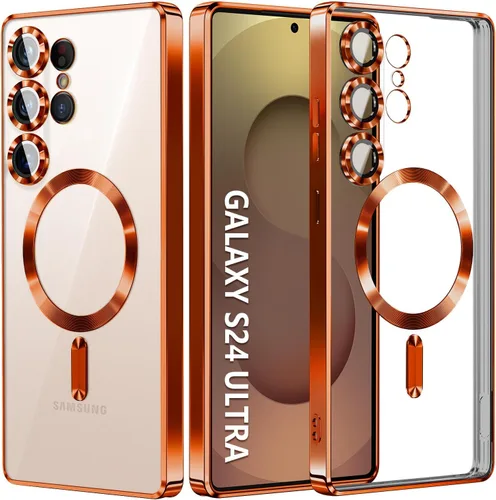 Miniatura 10 de Hurgoer Funda para Samsung Galaxy S24 Ultra (Solo). Funda Magnética para S24 Ultra, Brillante Delgada Fina Suave funda capa para 6.8 pulgadas. Negro